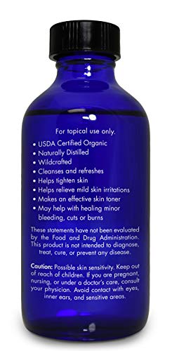 Organic Witch Hazel by Zongle, 4 OZ – 100% Pure Natural for Face, Acne, Butt, Skin, Scalp, Hair, Body