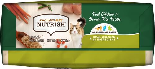 Rachael Ray Nutrish Premium Natural Dry Cat Food with Added Vitamins, Minerals & Other Nutrients, Real Chicken & Brown Rice Recipe, 6 Pound Bag