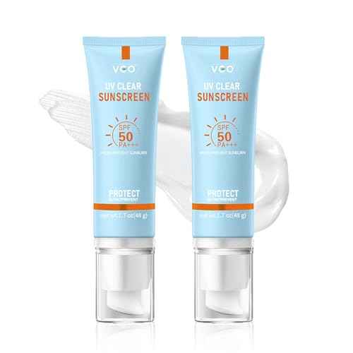 VGO Mineral Sunscreen for Face, Reef Safe Sunscreen, Oil-Free Face Moisturizer with SPF 50, Broad-Spectrum UVA/UVB Protection, Lightweight, Non-Comedogenic, Travel Size (2 pack)