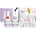SAVILAND Gel Nail Glue 2pcs 15ML with 2 Basic Colors Nail Extension Kit Clear Nude Nail Strengthen Gel