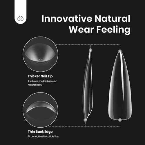 Beetles Gel Nail Kit Easy Nail Extension Set, Long Stiletto Shaped 240 Pcs Clear False Acrylic Nails Tips with 5 in 1 Nail Glue Innovative Uv Led Lamp DIY Acrylic Nail Ki at Home Beauty Gift Set