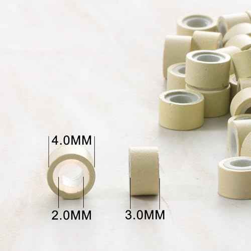 4mm-300pcs Hair Tinsel Beads,Silicone Lined Micro Rings,MicroLink Beads for Hair Extensions,Blonde