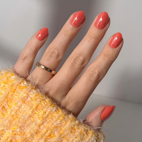 Glamnetic Lush Coral Short Oval Press-On Nails 30pc Nail Kit