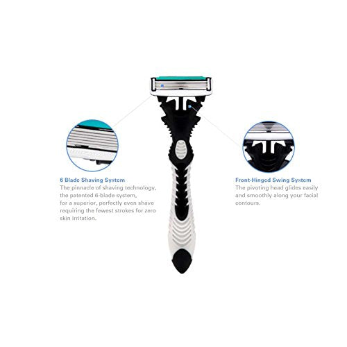 Dorco Pace 6 Six-Blade Disposable Men's Razor 2pack (6-Count)