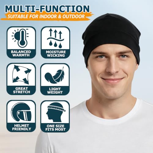 Headshion 100% Cotton Skull Cap Beanie Sleeping Hat for Men Women