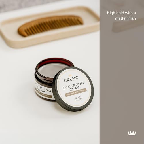 Cremo Men's Hair Clay - Matte Finish Sculpting Paste, 4 oz