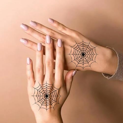 Spider Cobweb Temporary Tattoos 6 Sheets Waterproof