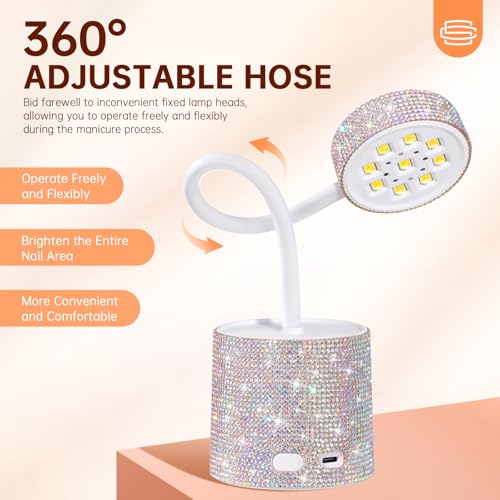 Cordless UV Gel Nail Lamp 27W Gooseneck Auto Sensor