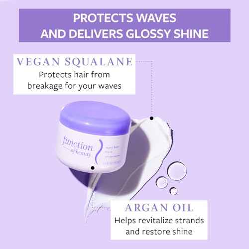 FUNCTION OF BEAUTY Hair Mask for Wavy Hair, 6.5 oz Each (2-Pack) - Deep Conditioning Formula With Argan Oil to Restore Shine & Vegan Squalane to Prevent Hair Breakage, Customizable Haircare