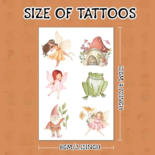 144 PCS Fairy Temporary Tattoos Stickers - Woodland Party Favors