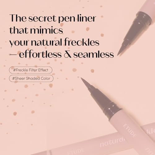 ETUDE Naturally Freckle Pen (light brown), Natural Looking Faux Freckles, Waterproof, Easy Control Sponge Tip, Multi use for Brow Hair Strokes and Lip Liner (0.5g)
