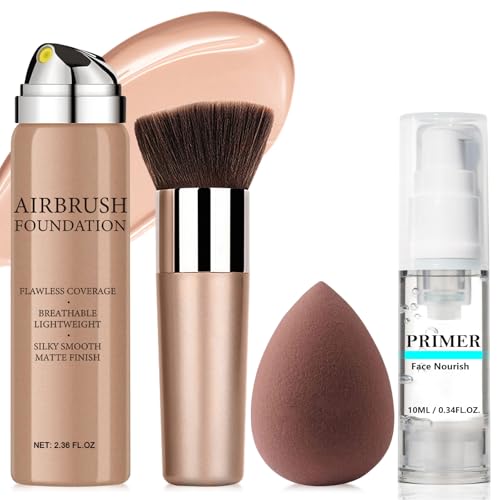 AirBrush Foundation Spray with Primer - Full Coverage Liquid Makeup