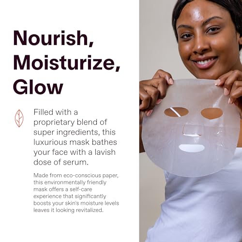 Solawave Hydrating Sheet Mask, Anti Aging Face Mask with Niacinamide, Hydrating Face Mask with Hyaluronic Acid, Moisturizing Face Masks (5 Pack)