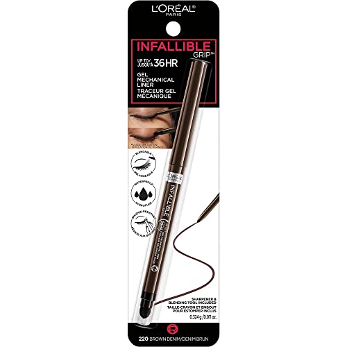 L'Oreal Paris Infallible Grip Gel Eyeliner Pencil, Brown Denim