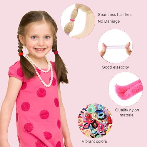 150 Pack Soft Seamless Hair Ties for Toddlers & Girls