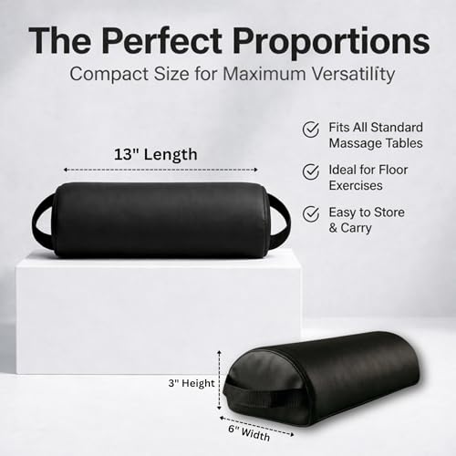 ForPro Premium Half-Round Massage Bolster Pillow for Neck & Knee Support