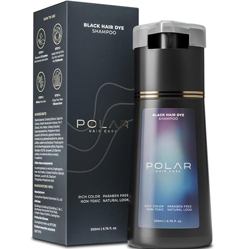 Polar Jet Black Hair Dye Shampoo - 10-Minute Gray Coverage