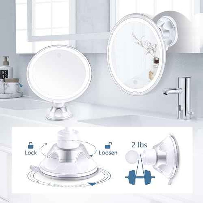 Magnifying Mirror with Light 30X, Lighted Makeup Mirror 30X for Precision Makeup, 3 Color Modes and Adjustable Brightness, 360¡Æ Swivel Magnifying Mirrors Suction Cup for Bathroom 8 Inches