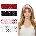 Molain 4 Pack Polka Dot Headbands - Non-Slip Soft Fabric for Women