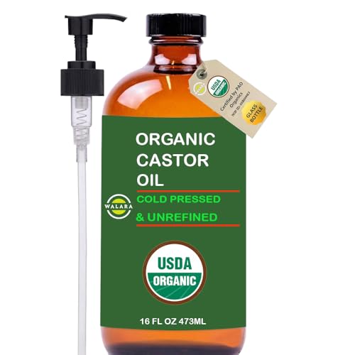 USDA Organic Castor Oil 16 oz - Cold Pressed, Hexane-Free Hair & Skin Treatment