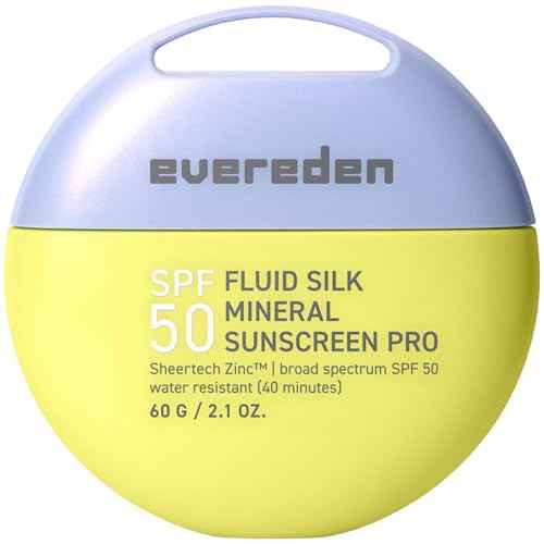 Evereden SPF50 Fluid Silk Mineral Kids Sunscreen: Clean Cooling Non-Nano UVA, UVB, & IR Protection for Sensitive Skin - Sheer, Lightweight, & Waterproof for Up to 40 Mins - Beach Day Toddler Sunscreen