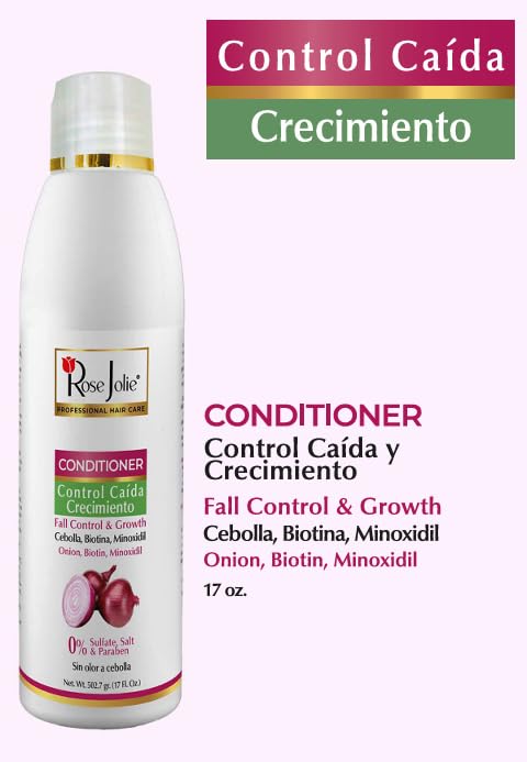 Rose Jolie Onion & Biotin Shampoo & Conditioner Set - Hair Fall Control, Sulfate & Paraben Free