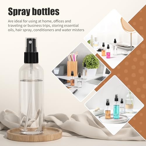100PCS Small Spray Bottle, 1oz/30ml Travel Spray Bottle Clear Fine Mist Spray Bottles Plastic Empty Refillable Spray Bottles for Skin Care, Hair Care, Plant Care & Home Cleaning