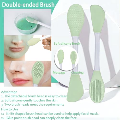 Jelly Mask Powder for Facials, Aloe Vera Jelly Masks for Facials Professional,Jelly Face Mask,Hydrating, Rubber Mask for Fight Fine Lines with Double-ended Silicone Brush, 23 Fl Oz