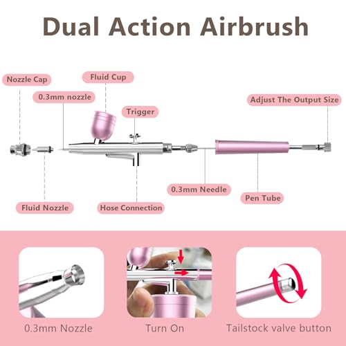 Cordless Airbrush Kit with Compressor | 0.3mm Nozzle