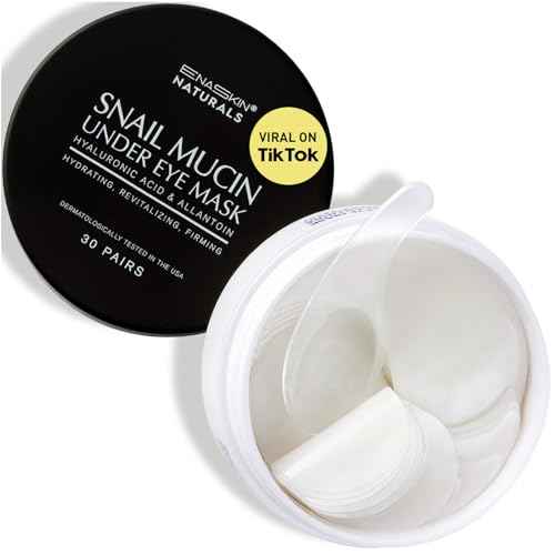 Under Eye Patches for Dark Circles: Snail Mucin Gel Masks for Puffiness Undereye Bags Wrinkles - Instant Brightening Moisturizing Skin Treatment Pads - Gift for Men and Women, 30 Pairs (White)