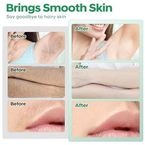 Wax Strips - Body Waxing Strips, Wax Kit for Women & Men - Brazilian Wax Kit, Back Waxing Kit, All Skin Types, Face, Arms, Legs, Armpits, Bikini, 98% Natural, Hypoallergenic Odourless, Green