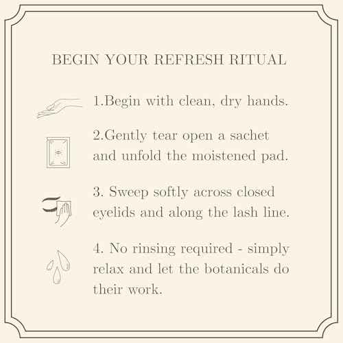 DERMORE 50Pcs Tea Tree Eyelid Cleansing Wipes | Individually Wrapped Refreshing & Daily Hygiene Eyelid Wipes | Preservative-Free with Chamomile and Aloe | Gentle Care for Dry, Itchy & Tired Skin