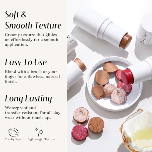 KIMUSE Face Sticks Trio - Blush, Contour & Highlighter Stick Set