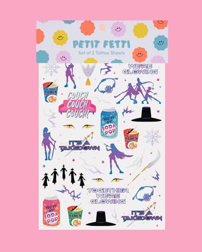 xo, Fetti Pop Star Temporary Tattoos - 68 Iridescent Foil Designs