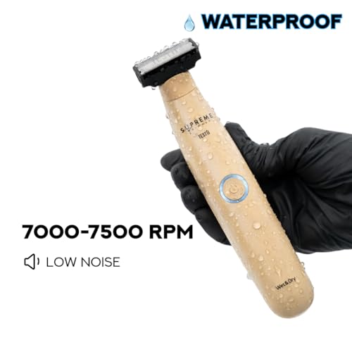 Supreme Trimmer Testii STH120 Men¡¯s Ball Trimmer and Body Groomer, Waterproof Wet Dry Use, Skin-Safe Blade System, USB-C Fast Charging, 90 Min Runtime, Replacement Heads Available