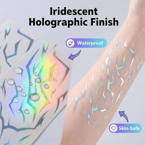 120 Demon Temporary Tattoos - Dark Fantasy Cosplay Makeup Stickers