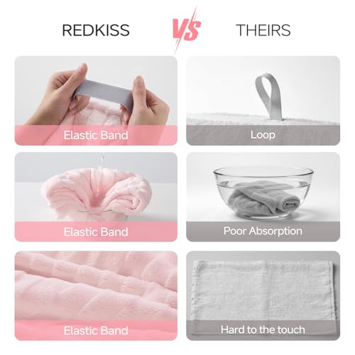 REDKISS Microfiber Hair Towel Wrap, 2 Pack Quick Dry Turban