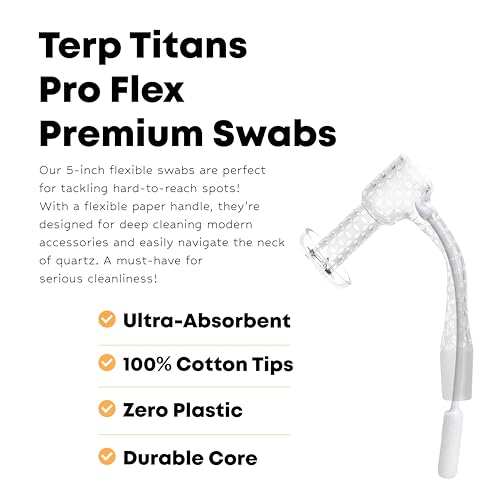 TerpTitans Pro Flex 2-Pack Flexible Cotton Swabs for Precision Cleaning