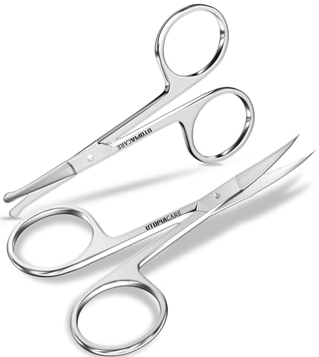 Utopia Care Professional Eyebrow Scissors Set - Stainless Steel Nose Hair Trimmer