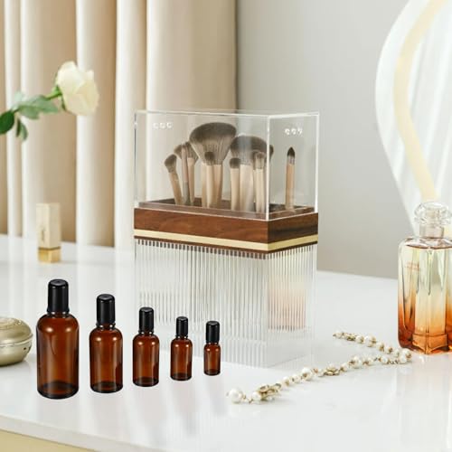 15ml Amber Glass Roller Bottles for Essential Oils, 4 Pack