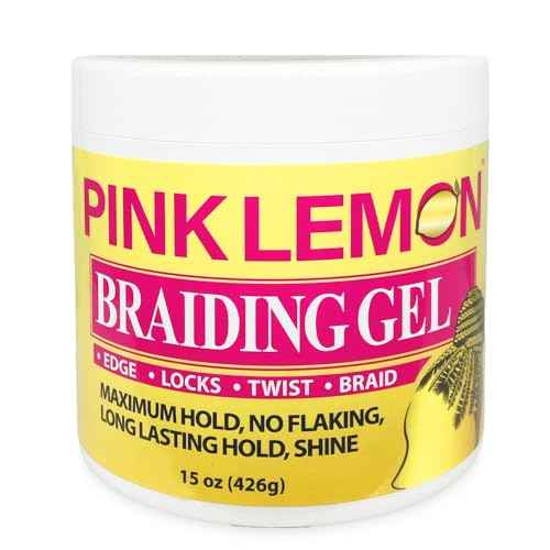 PINK LEMON Braiding Gel- Maximum Hold, No Flaking, Long Lasting Hold, High Shine. For Micro, Inter, Dread, Faux, Loc, Twist, Braid, Edge. (15 oz)