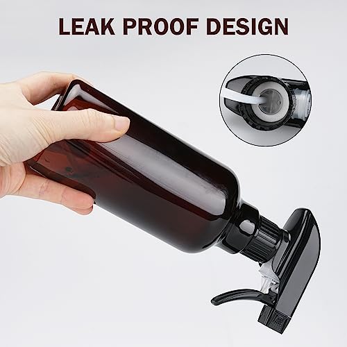 16.9oz Plastic Spray Bottles - 2 Pack with Adjustable Nozzle