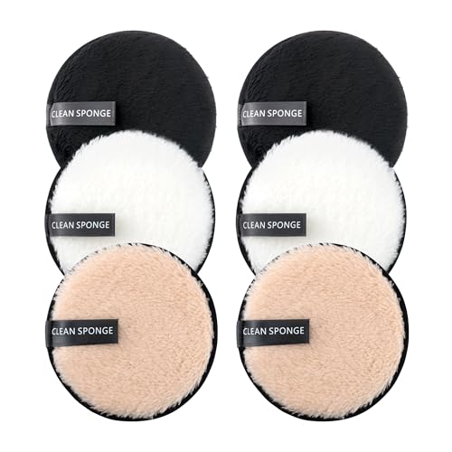 Reusable Makeup Remover Pads - Facial Cleansing Cloths, 6 Pack