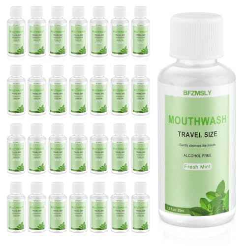100 Pc Travel Size Mouthwash, 1.2oz/35ml Mini Mouthwash, Alcohol-Free, Portable Oral Rinse for Travel, Hotels, On-The-Go (Mint)