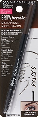 Maybelline Brow Precise Micro Eyebrow Pencil Makeup, Deep Brown, 0.002 oz.