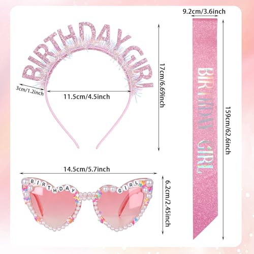 Birthday Girl 3-Piece Party Set: Sash, Headband & Sunglasses