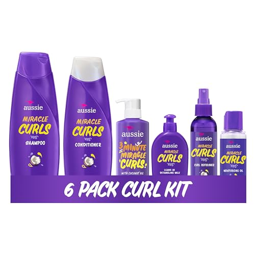 Aussie Miracle Curls 6-Piece Hair Care & Styling Set with Coconut Oil