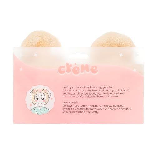 The Cr?me Shop Boba Bears 3D Teddy Headyband | Spa Headband | Headband for Washing Face | Skincare Headbands | Headbands for Women (Milk Tea Cloud)