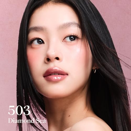 JOOCYEE Long-Lasting Glossy Lipstick Velvet Rouge, Diamond Pink Shimmer Hydrating Volumizing Lip Plumper High Shine Lip Gloss Non-Sticky Sheer Glow