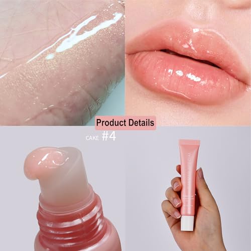 4 PCS Lip Glossy Butter Nourishing Balm,Lightweight,Non-Sticky,Long-lasting Lip Care Set